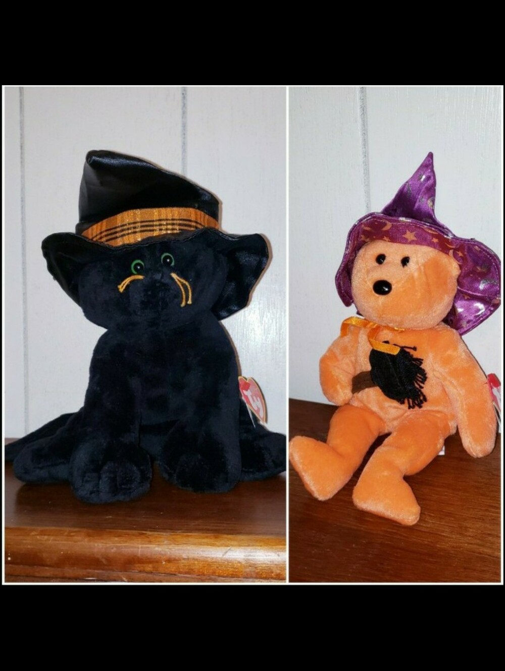 Cute Ty Halloween Beanie Baby & Pluffie Lot Of Two (2)